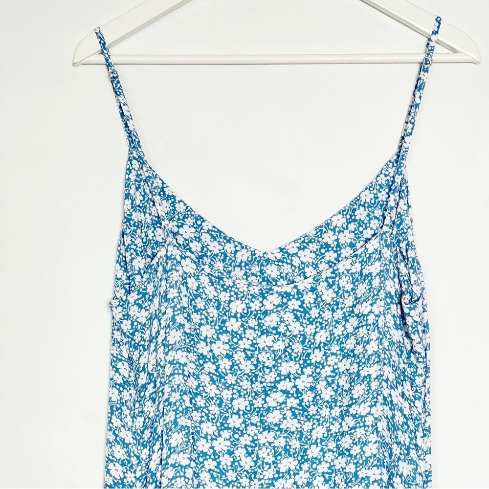 Reformation Crimini Blue White Floral Slip Midi Dress Size 12 - Picture 9 of 12